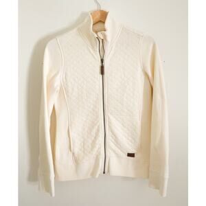 LL Bean Quilted Zip Up Cream XS